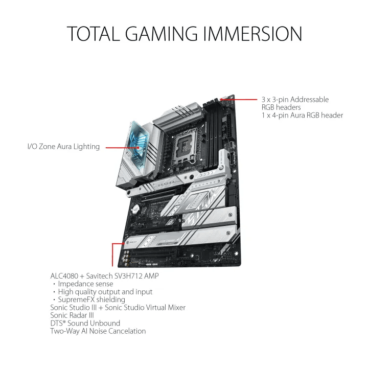 ASUS ROG STRIX Z790-A Z790A Z790 A GAMING WIFI ATX Motherboard, Wi-Fi 6E LGA1700(PCIe5.0, DDR5, 4x M.2) (intel 13th gen)