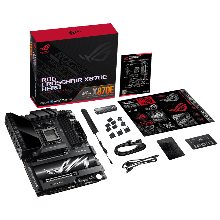 ASUS ROG CROSSHAIR X870E HERO WIFI AM5 ATX Motherboard + AMD Ryzen™ 7 9800X3D Desktop Processor BUNDLE