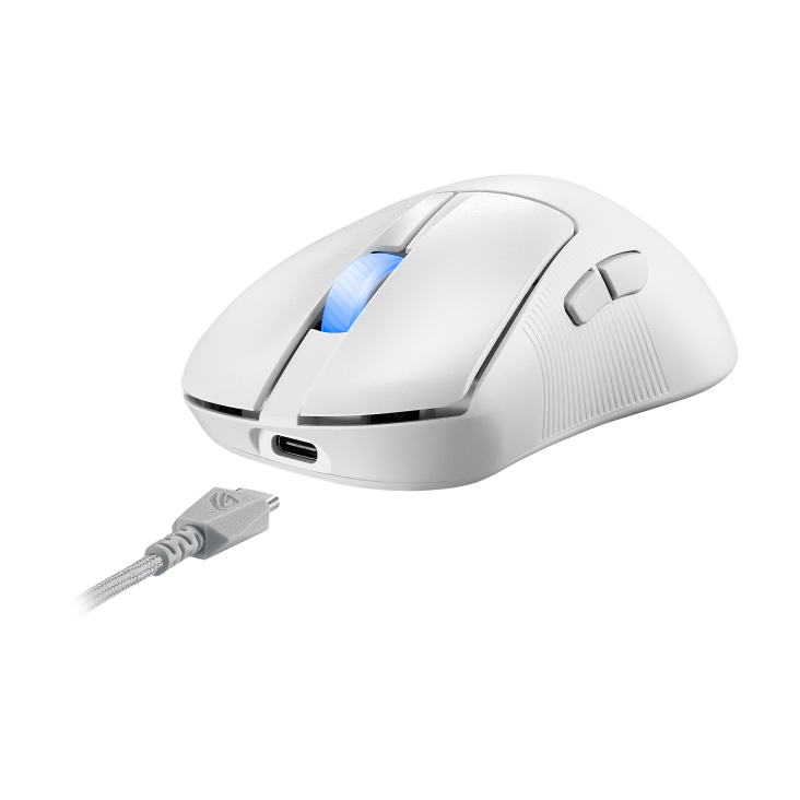 ASUS ROG Keris II Ace Ultralight 54-gram Ergonomic Gaming Mouse BLACK/Moonlight WHITE