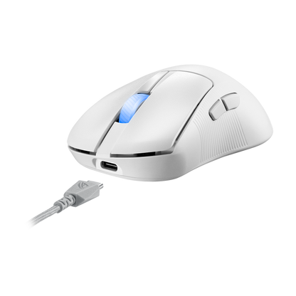 ASUS ROG Keris II Ace Ultralight 54-gram Ergonomic Gaming Mouse BLACK/Moonlight WHITE