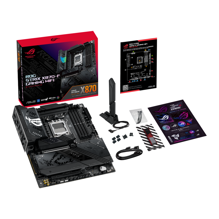 ASUS ROG STRIX X870-F GAMING WIFI AM5 ATX Motherboard + AMD Ryzen™ 7 9800X3D Desktop Processor BUNDLE