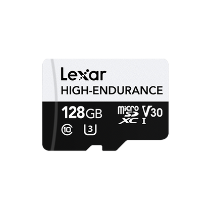 Lexar High-Endurance microSDHC/microSDXC UHS-I(U1/U3) Memory Card 32GB or 64GB or 128GB Up to 100MB/s READ, Up to 45MB/s or 35MB/s or 30MB/s WRITE, 4K(Fast Video Capture), 1080P FULL-HD, 24/7 video monitoring, High Durability