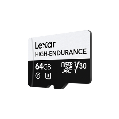 Lexar High-Endurance microSDHC/microSDXC UHS-I(U1/U3) Memory Card 32GB or 64GB or 128GB Up to 100MB/s READ, Up to 45MB/s or 35MB/s or 30MB/s WRITE, 4K(Fast Video Capture), 1080P FULL-HD, 24/7 video monitoring, High Durability