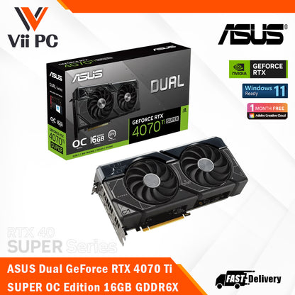 ASUS Dual GeForce RTX 4070 Ti SUPER OC Edition 16GB GDDR6X Graphics Card