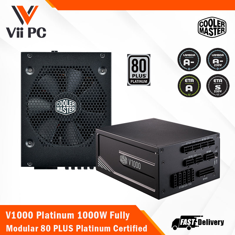 COOLER MASTER V1000 Platinum 1000W ATX 12V 80 Plus® Platinum Certified Fully Modular Active PFC Power Supply