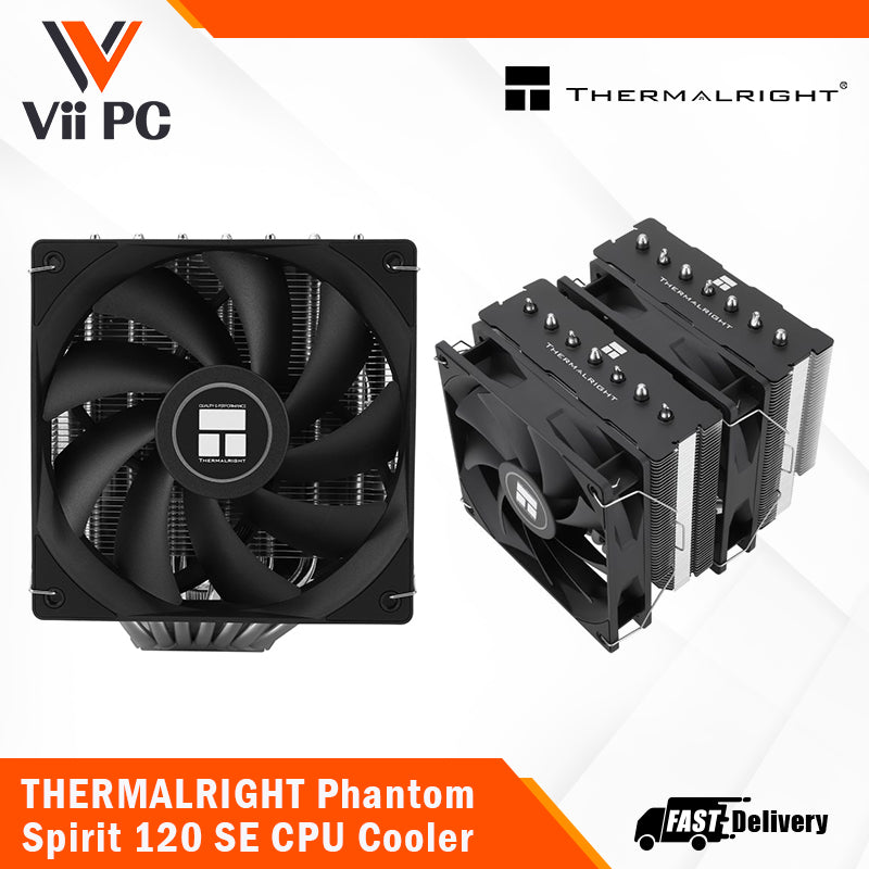 Thermalright Phantom Spirit 120 SE CPU Air Cooler, 7 Heat Pipes, Dual 120mm, TL-C12B V2 PWM Fan, AGHP 4.0 Technology, S-FDB Bearing, For AMD: AM4/AM5, For Intel: 1700/1150/1151/1200