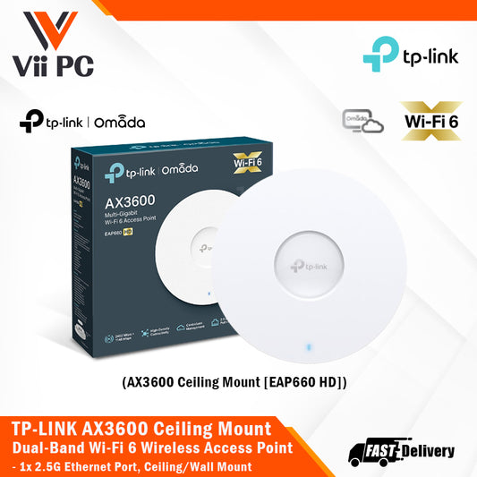 TP-LINK AX3600 Wireless Dual Band Multi-Gigabit Ceiling Mount Wi-Fi 6 Wireless Access Point (EAP660 HD)