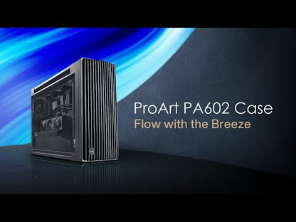 ASUS ProArt PA602 E-ATX MID-TOWER COMPUTER CASE - 420mm radiator support, one 140mm and two 200mm pre-installed system fans