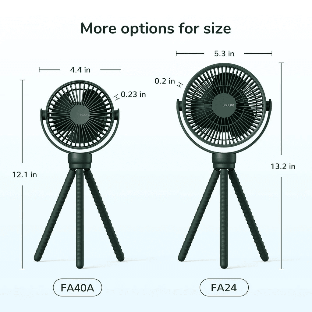 JISULIFE BABY FAN LIFE1 w/ Flexible Tripods, 4-level wind mode w/360°, Quite tech, up to 14hrs rechargeable, eco-friendly material STANDARD/MINI (GREEN/WHITE)