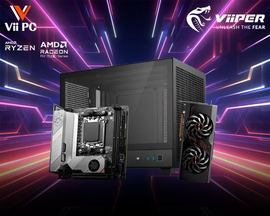 ViiPER Gaming PC AMD Ryzen 5 7600, PULSE AMD Radeon™ RX 7800 XT 16GB, 1TB GEN4 M.2 NVME SSD Gaming Desktop DIY PC