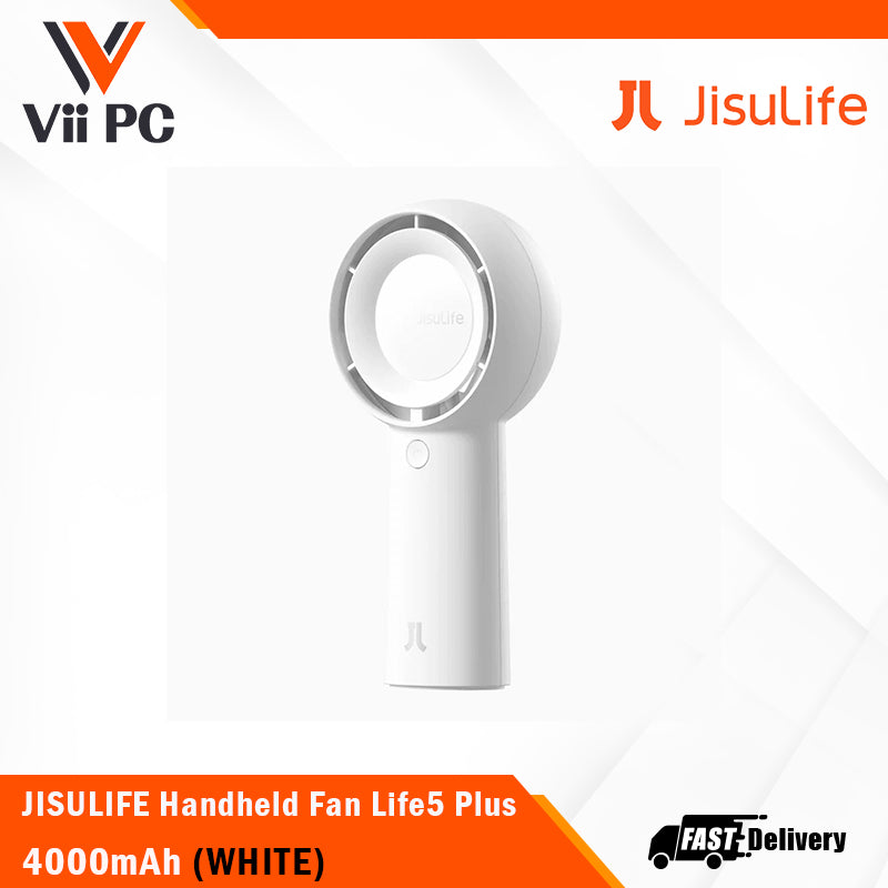 JISULIFE Handheld Fan Life5 Plus 4000mAh/6000mAh (Brown/White/Green/Black) 5 gear turbo wind, 40db noise level, 4.8 m/s, 3hr full recharge, 1 Yr Wty