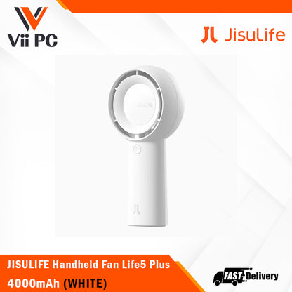 JISULIFE Handheld Fan Life5 Plus 4000mAh/6000mAh (Brown/White/Green/Black) 5 gear turbo wind, 40db noise level, 4.8 m/s, 3hr full recharge, 1 Yr Wty