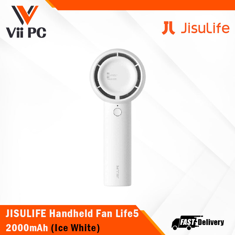 JisuLife Handheld Fan Life5 2000mAh Mini Portable Fan Strong Wind (Earth Brown/Ice White/Mint Green)