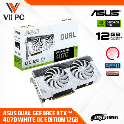 ASUS Dual GeForce RTX 4070 OC Edition 12GB GDDR6X Graphics Card (Black/White)